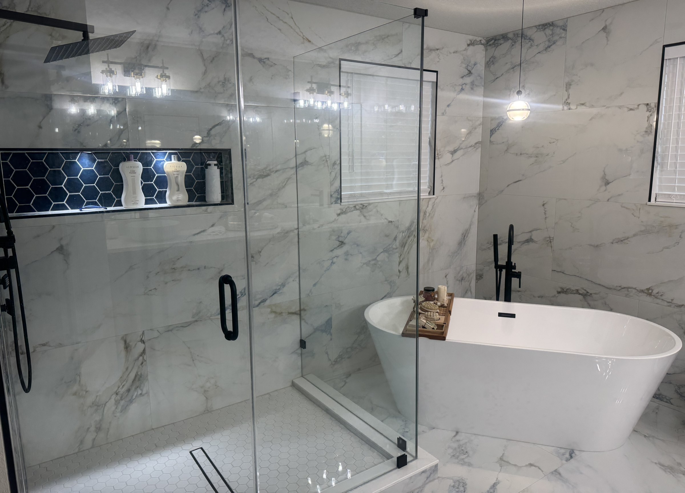 Bathroom with glass shower